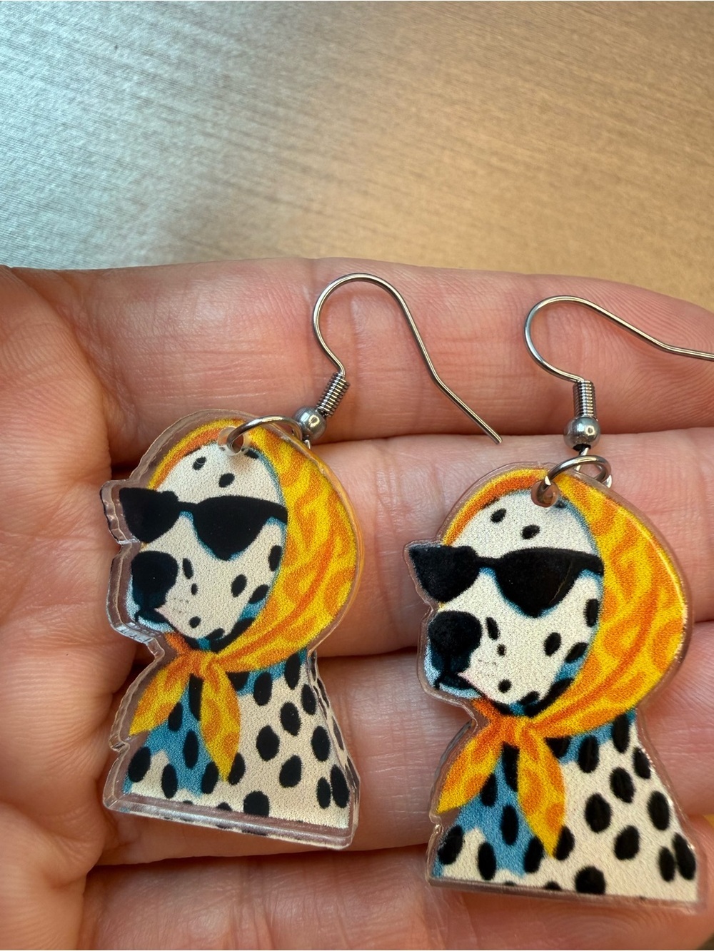 Anthropologie Dalmatian Earrings with Yellow Headscarf and Black Sunglasses - Picture 6 of 6
